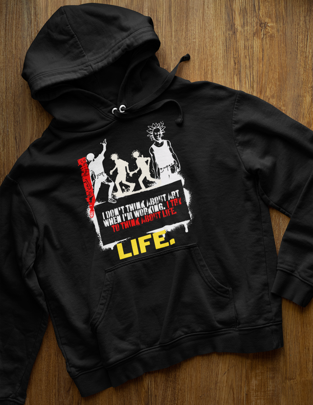 I Don’t Think About Art, I Think About Life Basquiat Black Hoodie