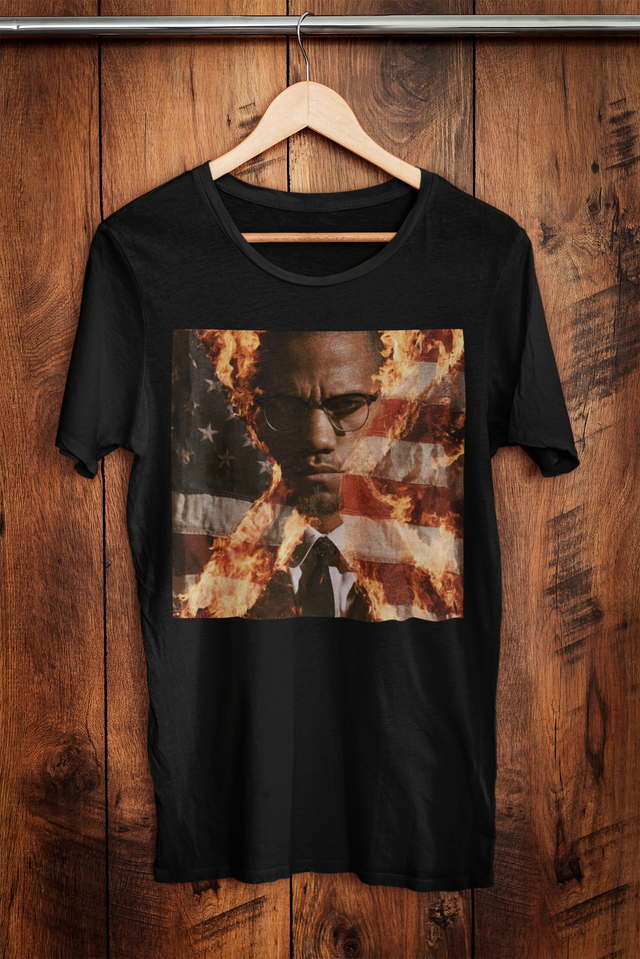 Malcolm X American Flag T-Shirt