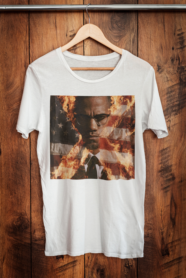 Malcolm X American Flag T-Shirt